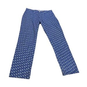 Polo Golf Ralph Lauren Pants Blue Leopard Print Golfing Trousers Mens Size 32x32